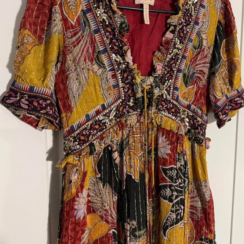 Verb for Anthropologie multicoloured mini dress with ruffle details - Picture 5 of 7